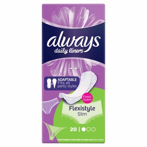 Always Daily Liners Flexistyle Slim Pantyliners With Fresh Scent Normal 20 Count