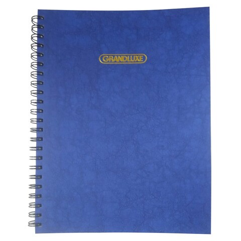Grandluxe Twin Wire A4 2 QR Spiral Ruled Notebook Blue