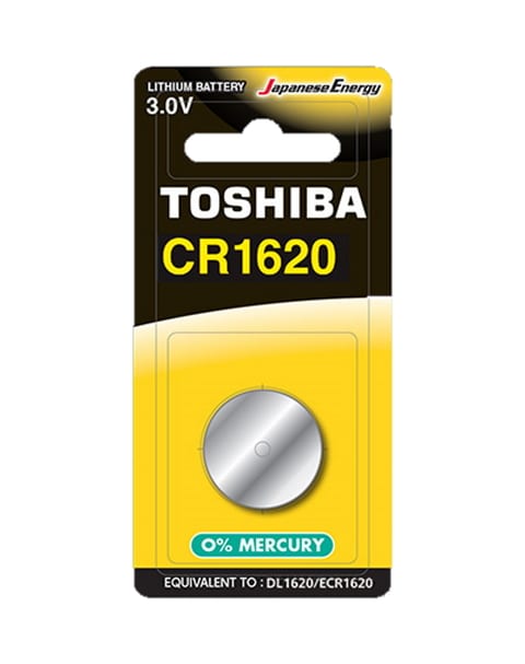 Toshiba Cr1620 Lithium Button / Coin Cell Battery 3.0V (0% Mercury) - Equivalent To: Dl1620 / Ecr1620