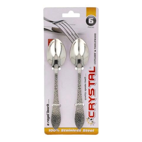 Crystal Stainless Steel Table Spoon Set 6 pcs