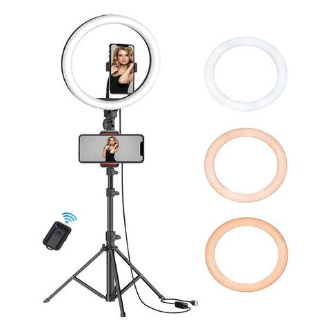 Insten 10'' Selfie Ring Light 53'' Tripod Stand Phone Holder, Rgb Dimmable  Lamp, 10 Brightness Level For Makeup Live Stream  Video Tiktok :  Target