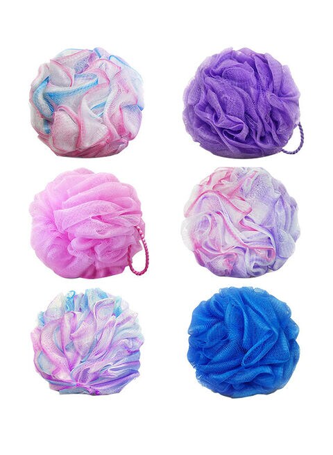 Buy Marrkhor 6-Piece Round Bath Sponge Loofah Multicolour in UAE