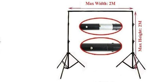 Coopic 2X2m Background Stand With 1.5X3m Green Backdrop Lighting Photography Kit