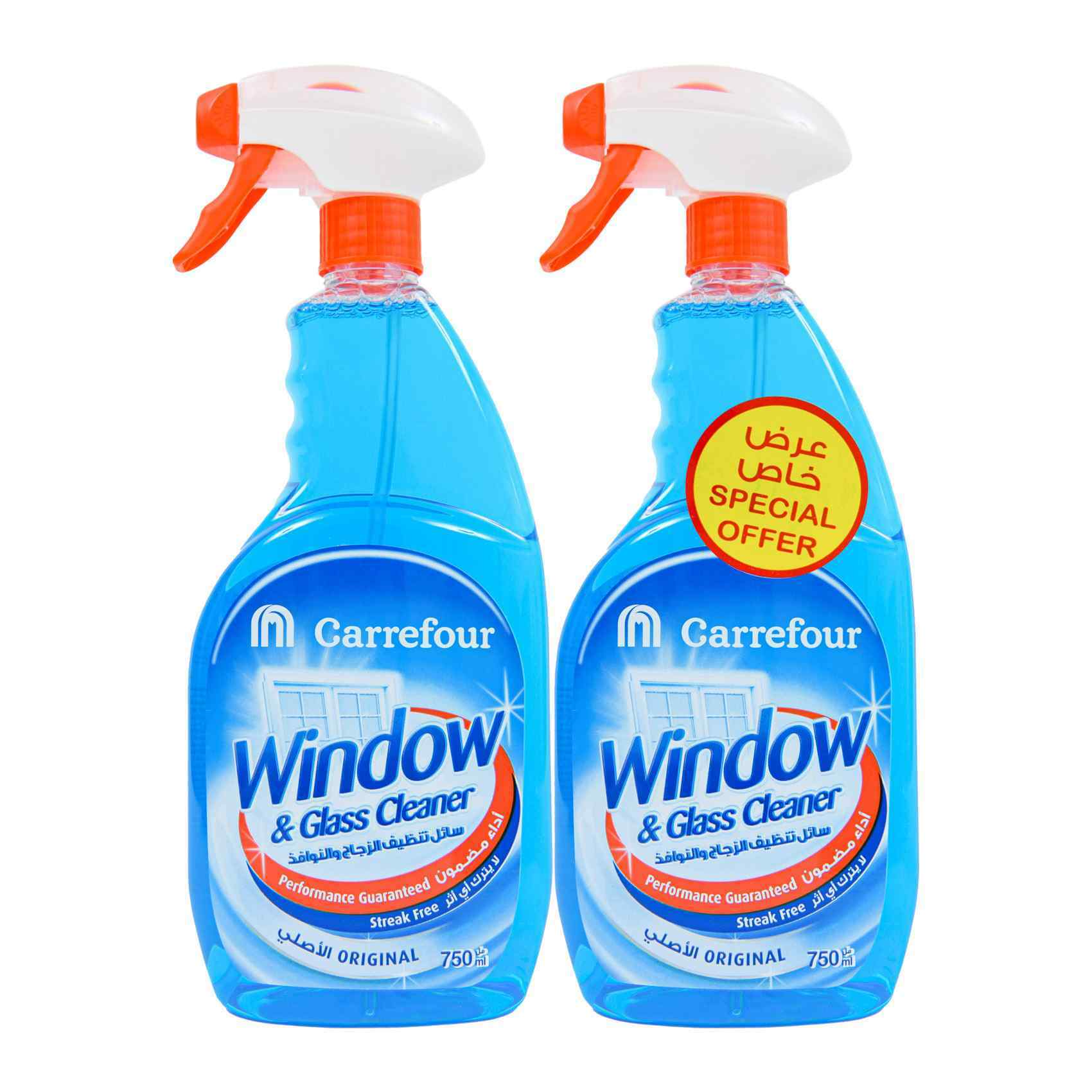 Buy Carrefour Original Window And Glass Cleaner 750ml x2 Online Shop Cleaning & Household on
