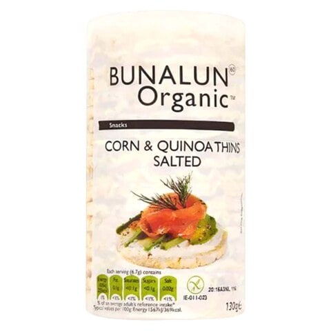 Bunalun Organic Corn And Quinoa Thins Salted 110g