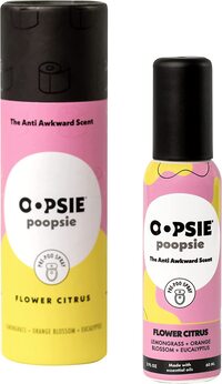 Aromar Oopsie Poopsie Pre-Poo Toilet Spray, Discreet &amp; Portable Original Odor Deodorizer Scents. 2Oz Bottle - Flower Citrus