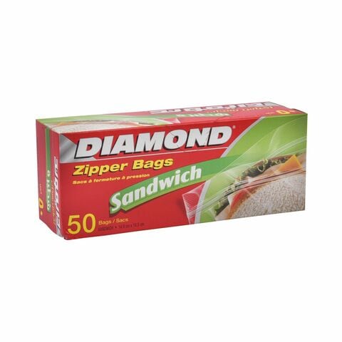 Diamond Sandwich Zipper Bags Clear 50 countx12