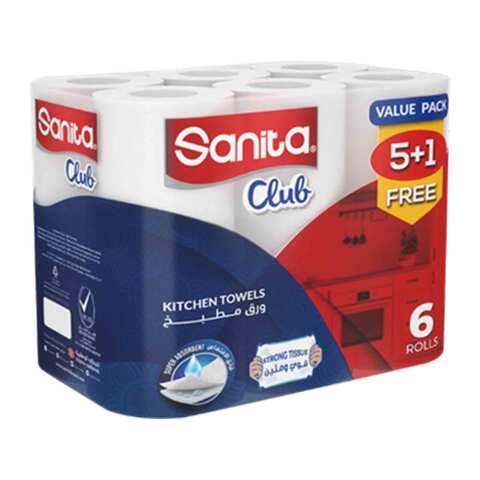 Sanita Club Kitchen Towel 6 Roll 2 Ply 40 sheets