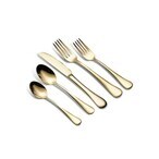 اشتري NJM 5 Pcs Stainless Steel Gold Color Cutlery Set في الامارات