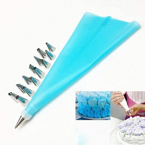 Beauenty - 16Pcs/Set Silicone Pastry Bag Nozzles Diy Icing Piping Cream Reusable Pastry Bags With 16 Nozzle Set Cake Decorating Tools