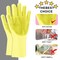 ZALCOON Reusable Silicone Dishwashing Gloves, Dishwashing Gloves with Scrubber, Household Kitchen Gloves, ​Pet Grooming