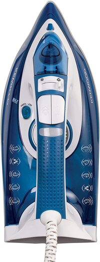Kenwood Steam Iron 2600W With Ceramic Soleplate, Auto Shut-Off, Anti-Drip, Anti-Calc, Self Clean, Continuous Steam, Steam Burst, Spray Function Stp75.000Wb, White/Blue