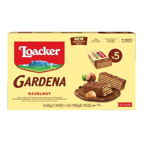 Loacker Gardena Hazelnut Wafers 38g Pack of 5