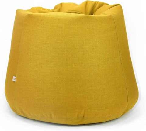 Luxe Decora Fabric Bean Bag With Filling (XL, Yellow)