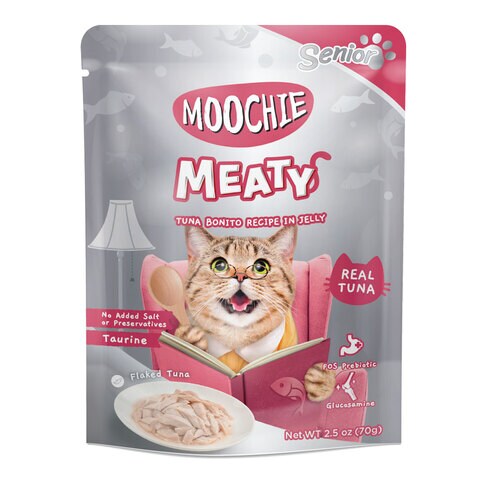 Moochie Cat Food  Tuna & Bonito Recipe in Jelly Pouch 12 x 70g