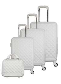 PK 3-Piece Luggage Trolley Set With Briefcase, White