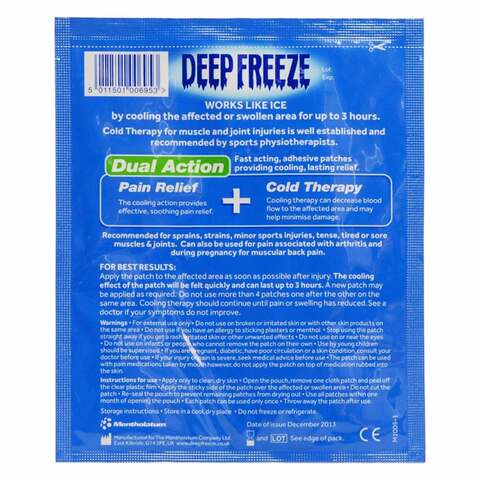 Deep Freeze Pain Relief Cold Patch (Pack of 4)