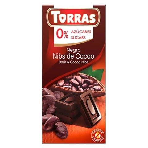Torras Chocolate Dark Sugar Free Cocoa Nibs 75 Gram