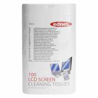 Ednet LCD Screen Cleaner 100 Tissues White