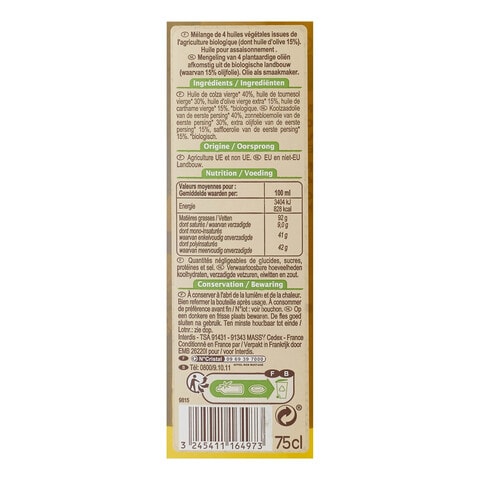 Carrefour Bio Blend Of 4 Organic Vegetable Oil 750ml