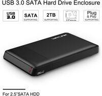 External USB 3.0 Hard Drive Case, Wavlink Hard Drive Enclosure, Support SATA I/Ii/Iii/HDD/SSD Hard Disk Case, Hard Drive Reader With LED Indicator, Support Uasp &amp; 2TB Drives