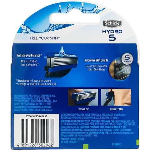 Schick Hydro 5 Easyglide Blade Pack of 4