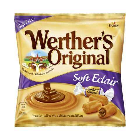 Werther  Original Soft Eclairs Cream Toffees With Chocolate Cream Filling 100g