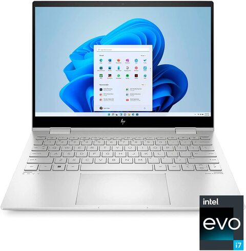 HP Envy x360 13-BF0013DX Touchscreen Laptop - 13.3" , WUXGA, intel core i7-1250U, 8GB RAM, 512GB SSD, Iris Xe Graphics, Windows 11 Home - Silver