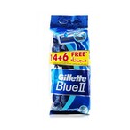 Buy Gillette Blue 2 Disposable Razors + 10 Pieces Free 10 Pieces in Kuwait
