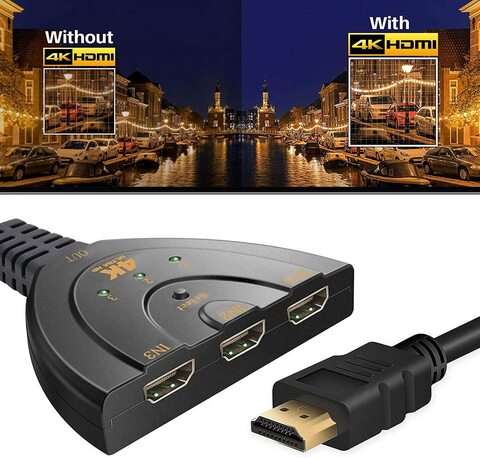 Generic 3 Port HDMI Switch Splitter Cable 4K 2K 3D 2160P Ultra Hd 3 In 1 Out Multi Switcher Hub For HdTV, Projector, Computer,Monitors