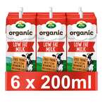 Buy Arla Organic Low Fat Milk Multipack 200ml Pack of 6 in UAE