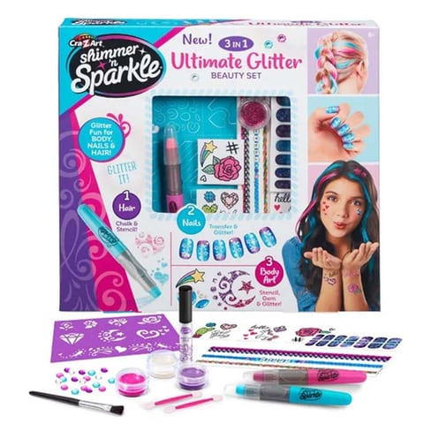 Buy Shimmer N Sparkle 3 In1 Ultimate Glitter Beauty Set Online