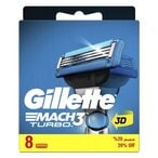 Buy Gillette Mach3 Turbo Men  Razor Blade Refills 8 count in Kuwait