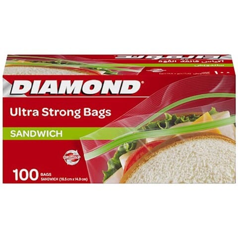 Glad Zipper Food Storage Sandwich Bags, 100 Count (Packaging May Vary)