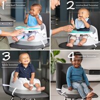 Infantino Grow-With-Me 3-In-1 Feeding Booster Deluxe, Space-Saving Design, 2 Can Dine, Infant Booster For 4M+, Toddler Seat For 3Y+