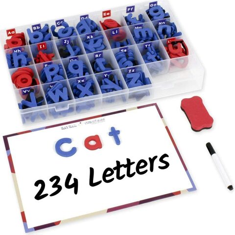 Aiwanto 240 Pcs Magnetic Letters Set, Classroom Educational Alphabet Magnets Kit, Movable Foam Lowercase And Uppercase Abc With Writing Board And Eraser, For Kids