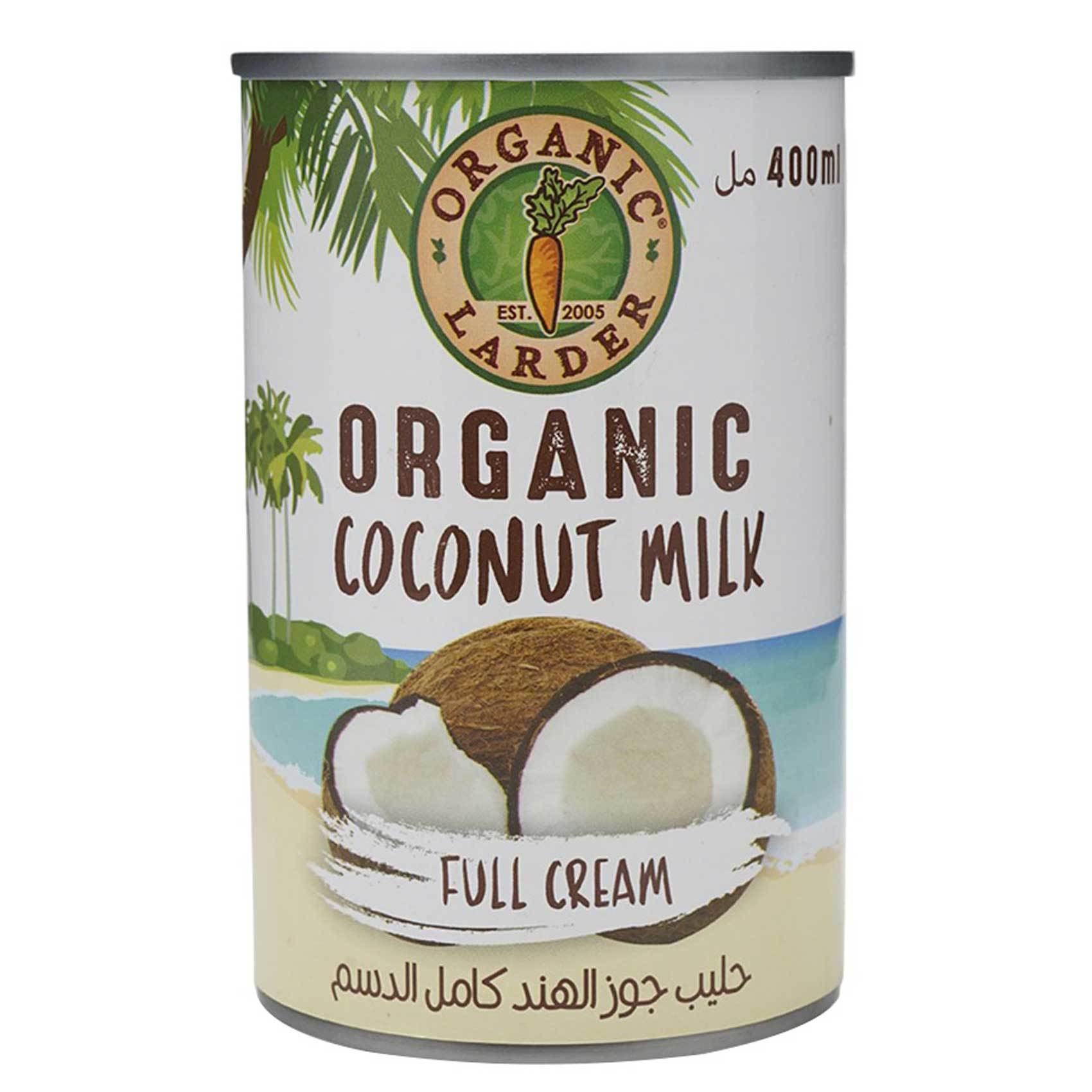 Buy Organic Larder Coconut Milk Full Cream 400ml Online Shop Bio