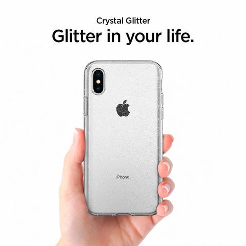 Spigen iPhone XS Max Liquid Crystal GLITTER cover/case - Crystal Quartz