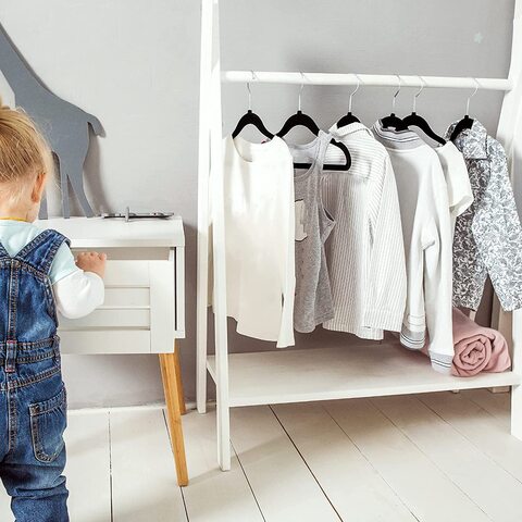 35cm velvet children hangers with logo