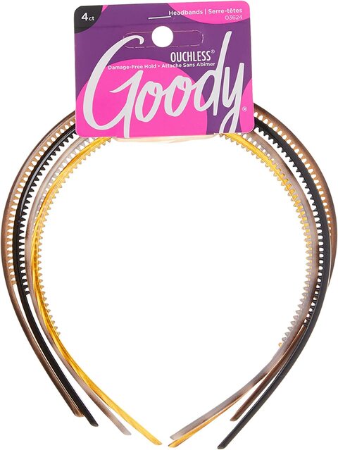Goody Women&#39;s Classics Headband, Assorted, Pattern, 4 Count
