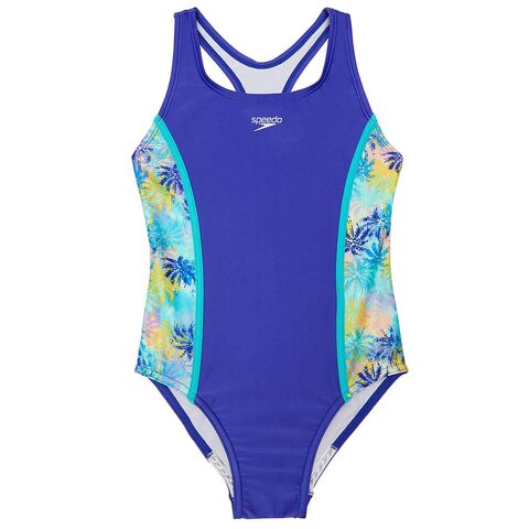 Speedo Girls Swimsuits One-Piece set,,blue (royal blue splice),Size: 10