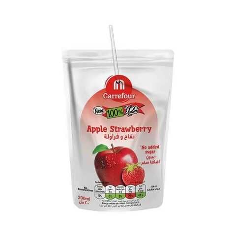 كارفور عصير نكتار بنكهة التفاح والفراولة 200 مل