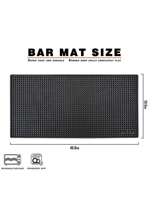 Rubber Bar Service Spill Mat - Black