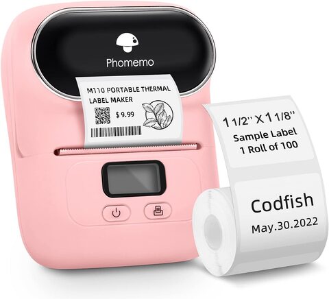 Buy Phomemo M110 Bluetooth Label Maker Machine For iPhone & Android Phones,  Portable Wireless Label Printer, Barcode Qr Code Sticker Printer For Small  Business, Handheld Label Maker With Different Fonts Online 