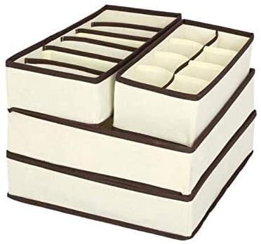 Pcs/Set Storage Box Non-woven Fabric Cardboard Foldable Case Divider For Necktie Bra Sock Underwear Organizer Container Home Closet Organizer Boxes for Storage