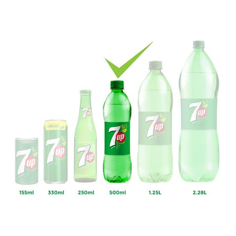 7UP  Carbonated Soft Drink  Plastic Bottle  500ml
