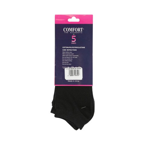 Comfort Ladies Socks 5Pairs 37-40 Black 