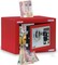 Rubik Mini Cash Deposit Drop Slot Safe Box with Key and Pin Code Option (Red)