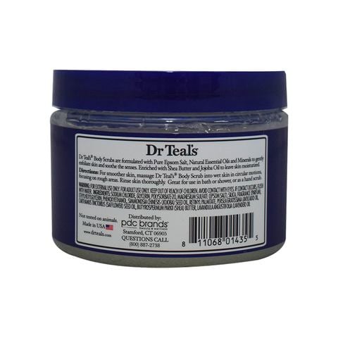 Dr Teal&#39;s Exfoliate And Renew Lavender Epsom Salt Body Scrub Clear 454g
