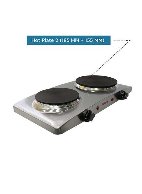 Nobel Stainless Steel Hot Plate, Double, NHP402SS